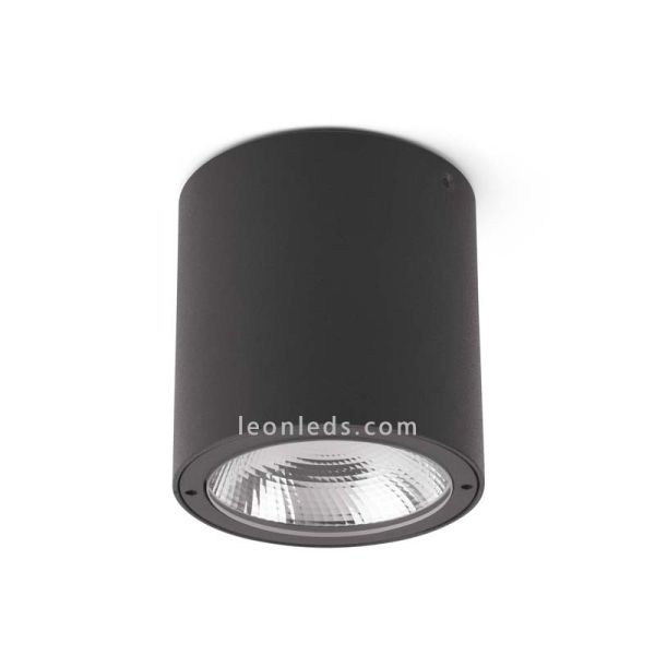 Plafón de Techo LED para exterior GOZ 8W Gris Oscuro IP54e aluminio y cristal de Faro Barcelona | Leonleds Iluminación