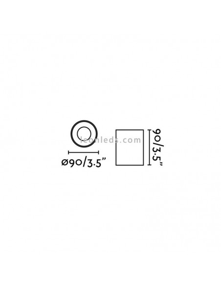 Plafón de Techo LED para exterior GOZ 8W Gris Oscuro IP54e aluminio y cristal de Faro Barcelona | Leonleds Iluminación