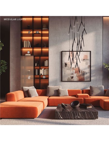 Colgante LED blanco CALA 4,5W 3000K 430Lm, MODULAR LIGHT 3 COLGANTES