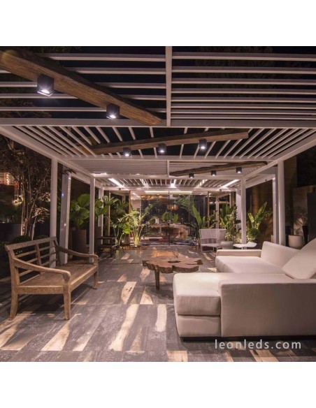 Plafón de Techo LED para exterior Tami 8W Gris Oscuro IP54 Cuadrado de Faro Barcelona | LeonLeds Iluminación
