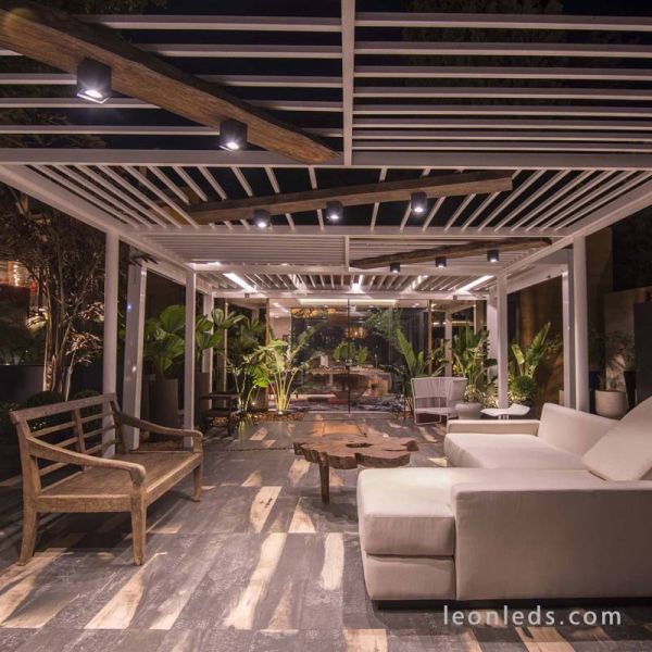 Plafón de Techo LED para exterior Tami 8W Gris Oscuro IP54 Cuadrado de Faro Barcelona | LeonLeds Iluminación