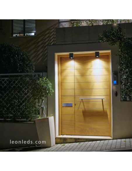 Plafonnier LED Extérieur Tami 8W Gris Foncé IP54 Carré de Faro Barcelona | Éclairage LeonLeds