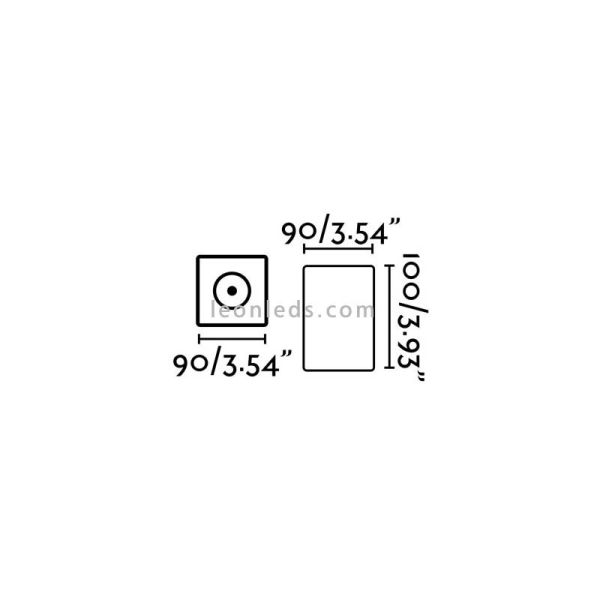 Plafón de Techo LED para exterior Tami 8W Gris Oscuro IP54 Cuadrado de Faro Barcelona | LeonLeds Iluminación
