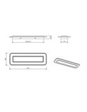 Plafón de techo rectangular LED RIVA 60cm 20W 2300lm, 2700 - 6500K funcion memoria y luz nocturna IP20