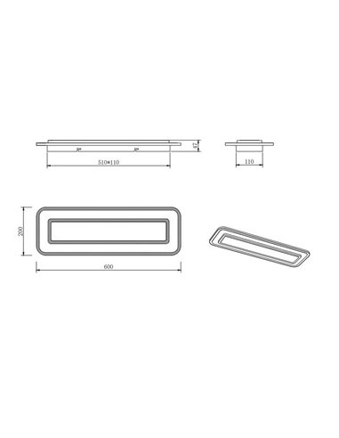 Plafón de techo rectangular LED RIVA 60cm 20W 2300lm, 2700 - 6500K funcion memoria y luz nocturna IP20
