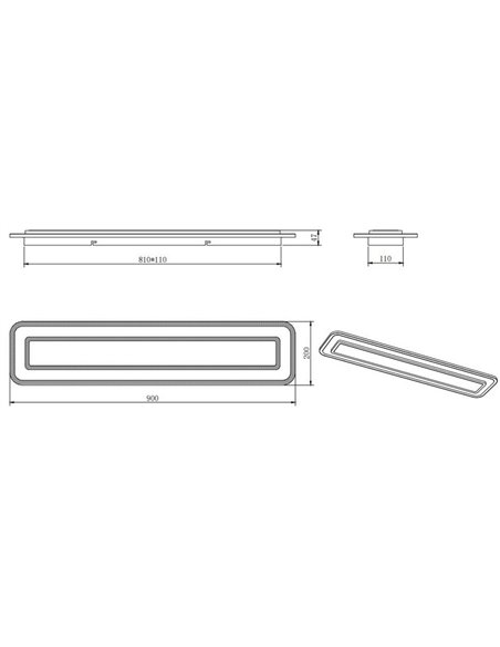 Luminária de teto retangular LED RIVA, 90 cm, 35 W, 4100 lm, dimerizável, 2700 - 6500 K, IP20, branca.