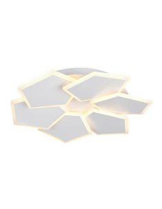 Plafón de techo geométrico LED ZAYA 34W 3900lm, 2700 - 6500K con temporizador IP20 Blanco