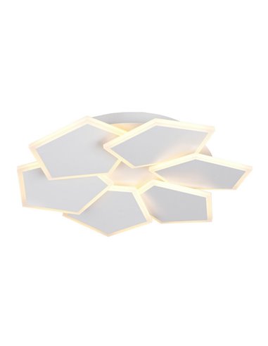 Plafón de techo geométrico LED ZAYA 34W 3900lm, 2700 - 6500K con temporizador IP20 Blanco