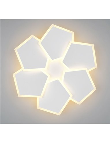 Plafonnier LED géométrique ZAYA 34 W 3900 lm, 2700 - 6500 K, avec minuterie, IP20, blanc