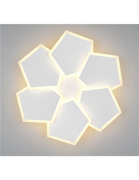 Plafón de techo geométrico LED ZAYA 34W 3900lm, 2700 - 6500K con temporizador IP20 Blanco