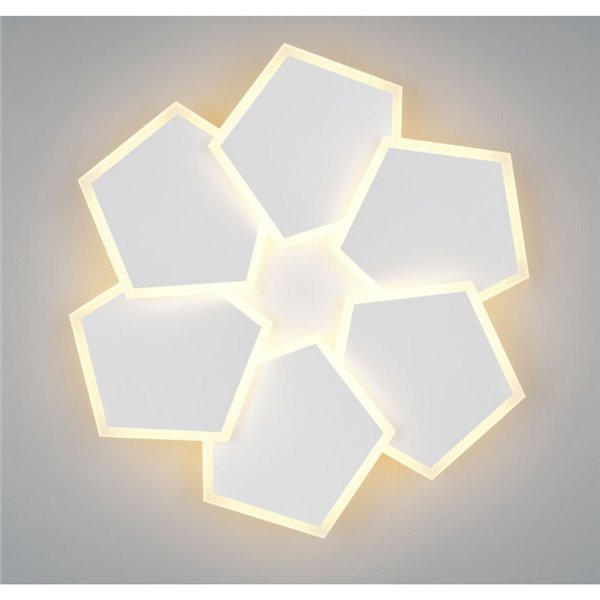 Plafonnier LED géométrique ZAYA 34 W 3900 lm, 2700 - 6500 K, avec minuterie, IP20, blanc