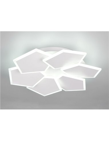 Plafón de techo geométrico LED ZAYA 34W 3900lm, 2700 - 6500K con temporizador IP20 Blanco