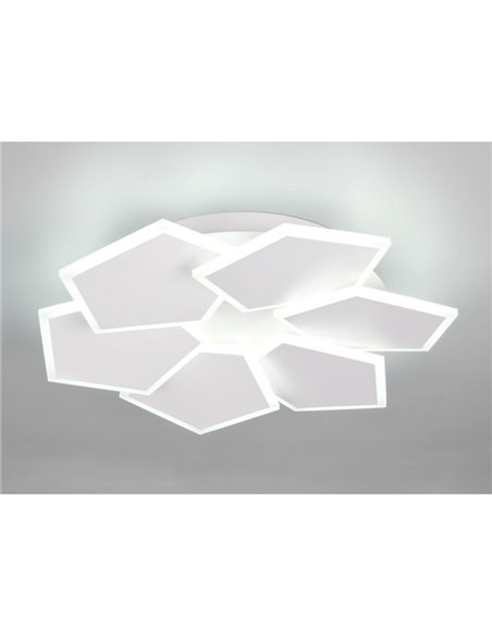 Plafón de techo geométrico LED ZAYA 34W 3900lm, 2700 - 6500K con temporizador IP20 Blanco