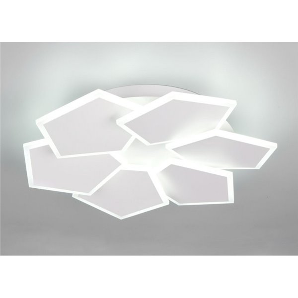 Plafón de techo geométrico LED ZAYA 34W 3900lm, 2700 - 6500K con temporizador IP20 Blanco