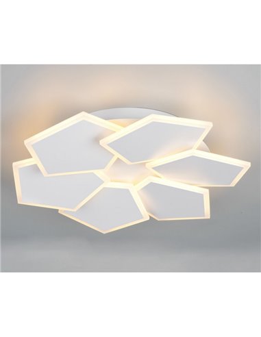 Plafón de techo geométrico LED ZAYA 34W 3900lm, 2700 - 6500K con temporizador IP20 Blanco