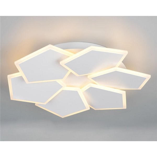 Plafón de techo geométrico LED ZAYA 34W 3900lm, 2700 - 6500K con temporizador IP20 Blanco