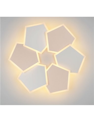 Plafón de techo LED formas geométicas ZAYA 34W 3900lm, 2700 - 6500K memoria y temporizador IP20 Café