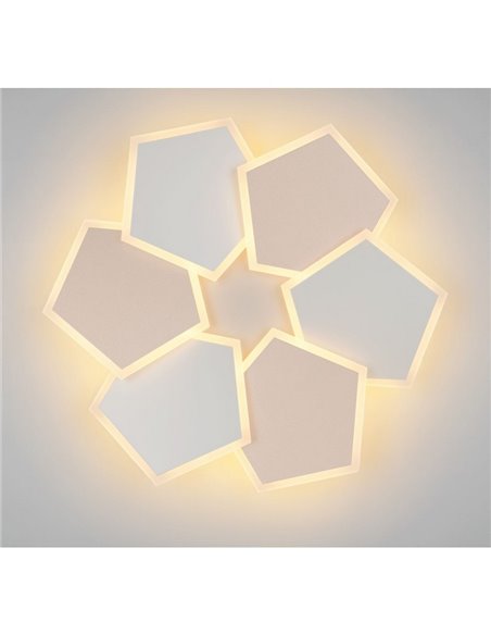 Plafón de techo LED formas geométicas ZAYA 34W 3900lm, 2700 - 6500K memoria y temporizador IP20 Café