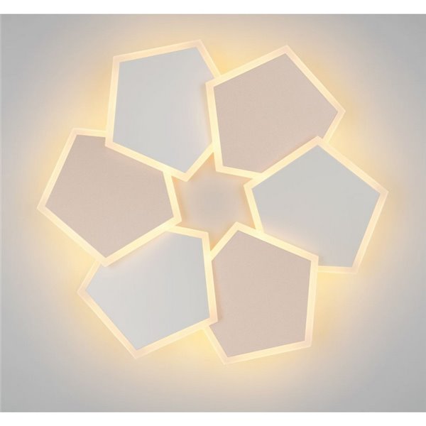 Plafón de techo LED formas geométicas ZAYA 34W 3900lm, 2700 - 6500K memoria y temporizador IP20 Café