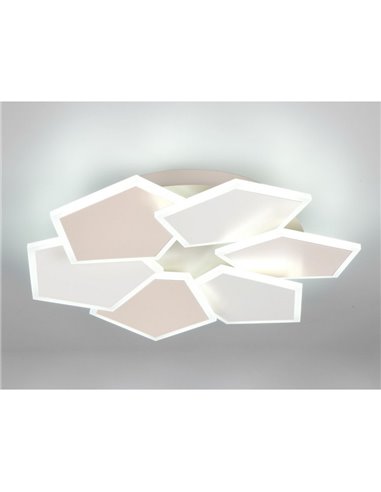 Plafón de techo LED formas geométicas ZAYA 34W 3900lm, 2700 - 6500K memoria y temporizador IP20 Café