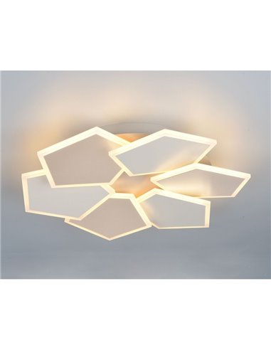 Plafonnier LED ZAYA 34W 3900lm, formes géométriques, 2700-6500K, mémoire et minuterie, IP20, couleur café