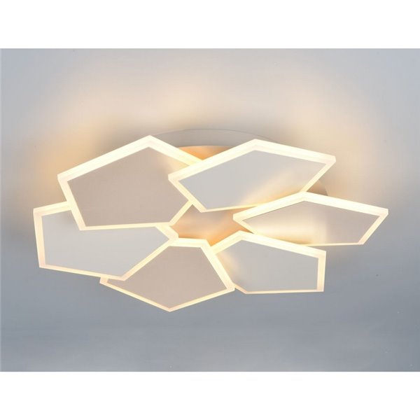 Luminária de teto LED ZAYA 34W 3900lm, Formas Geométricas, 2700-6500K, Memória e Temporizador, IP20, Cor Café