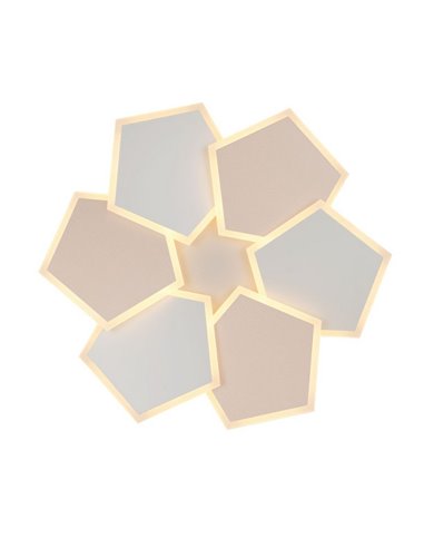 Plafón de techo LED formas geométicas ZAYA 34W 3900lm, 2700 - 6500K memoria y temporizador IP20 Café