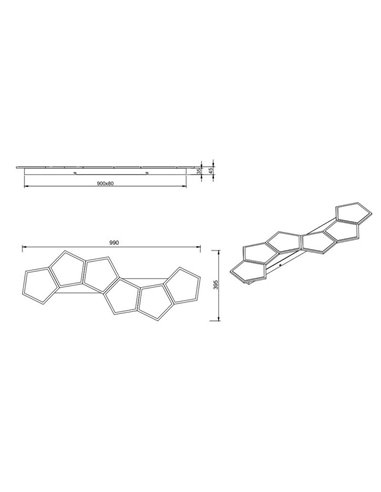 Plafón de techo LED alargado, formas geométricas ZAYA 34W 3900lm, 2700 - 6500K IP20 Blanco