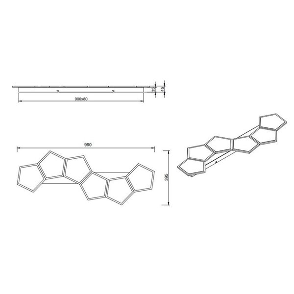 Plafón de techo LED formas geométricas ZAYA 34W 3900lm, 2700 - 6500K IP20 Café