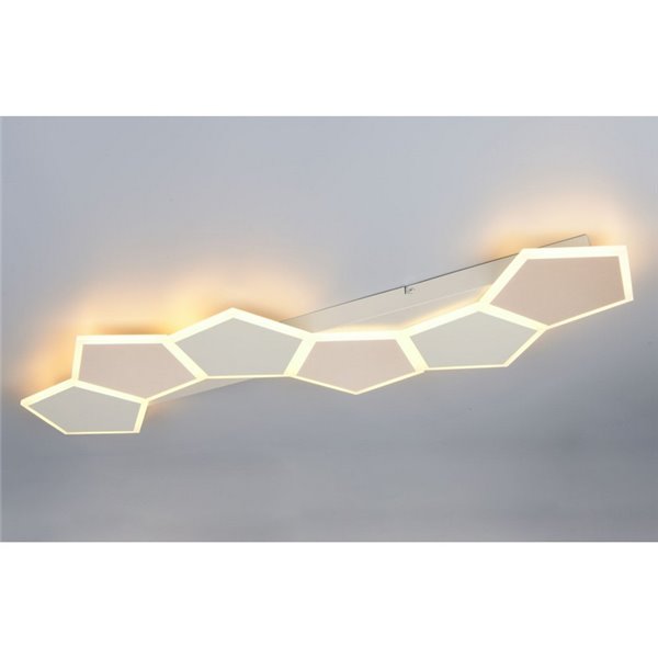 Plafonnier LED ZAYA 34W 3900lm, formes géométriques, 2700-6500K, IP20, couleur café