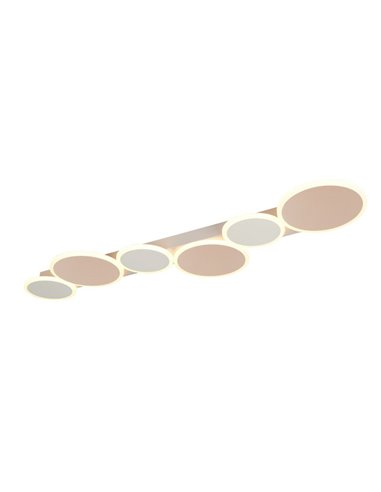 Plafonnier LED OVELA 34 W 3900 lm avec cercles décoratifs, 2700-6500 K, IP20, couleur café