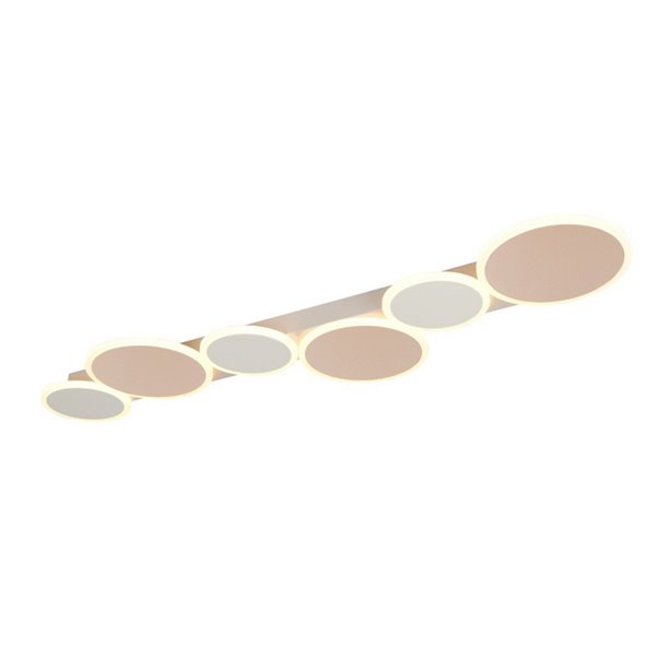 Plafonnier LED OVELA 34 W 3900 lm avec cercles décoratifs, 2700-6500 K, IP20, couleur café