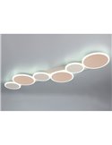 Luminária de teto LED OVELA 34W 3900lm com círculos decorativos, 2700-6500K IP20 cor café