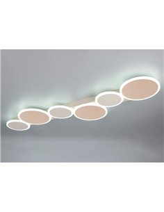 Plafonnier LED OVELA 34 W 3900 lm avec cercles décoratifs, 2700-6500 K, IP20, couleur café 2