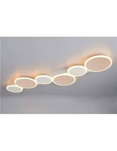 Plafonnier LED OVELA 34 W 3900 lm avec cercles décoratifs, 2700-6500 K, IP20, couleur café