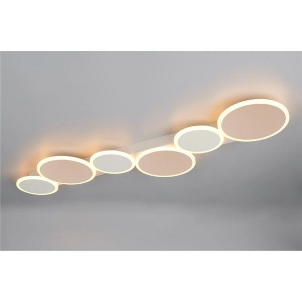 Luminária de teto LED OVELA 34W 3900lm com círculos decorativos, 2700-6500K IP20 cor café