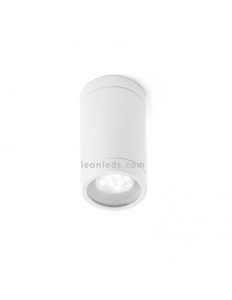 Plafón de Techo para exterior Olot 1xGU10 Blanco IP44 de Faro Barcelona | Leonleds Iluminación