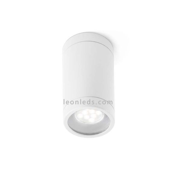 Plafón de Techo para exterior Olot 1xGU10 Blanco IP44 de Faro Barcelona | Leonleds Iluminación