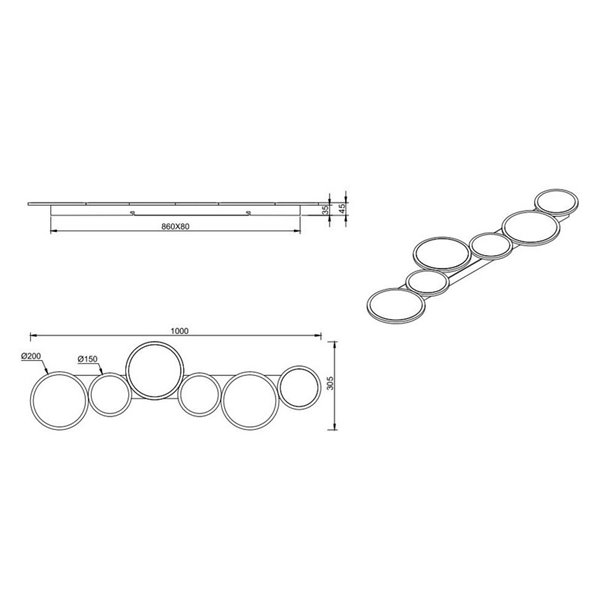 Plafón LED de techo circulos decorativos OVELA 34W 3900lm, 2700 - 6500K IP20 Café
