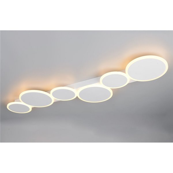 Luminária de teto LED OVELA, círculos decorativos, 34W, 3900lm, 2700 - 6500K, IP20, branca