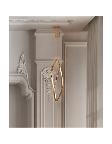 Suspension LED ADELE, très décorative, 35 W, température de couleur 2700-6500 K, IP20, or rose