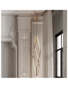 Luminária de teto LED ADELE grande, 60W, temperatura de cor 2700-6500K, IP20, cor ouro rosa. 2