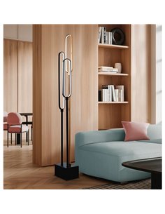Lámpara LED de pie COLETTE 44W 3.042lm, 3000K IP20 Negro/oro rosa 2