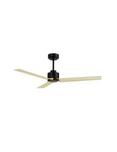Ventilador sin luz moderno ANNE negro con aspas madera, Ø127cm 22W