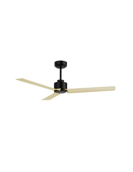 Ventilador sin luz moderno ANNE negro con aspas madera, Ø127cm 22W