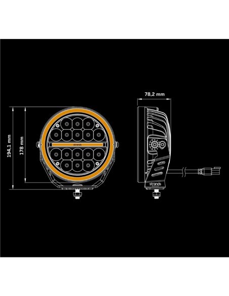 Faro LED largo alcance SIBERIA XPA 7" 80W 5710Lm, alcance 662 metros, blanca/ámbar, ECE R148 y R149
