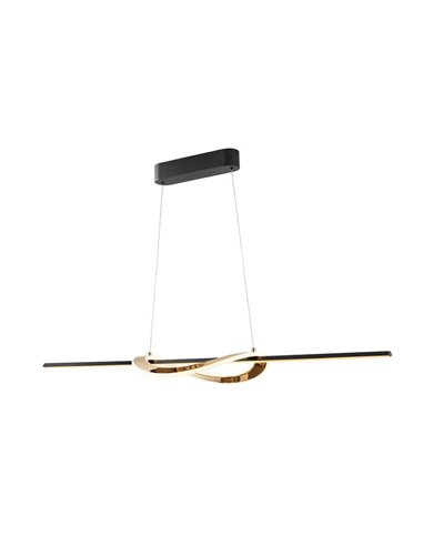 Luminária de teto LED ENORA, altura ajustável, 39W, 2700-5000K, 3900lm, IP20, preta/dourada