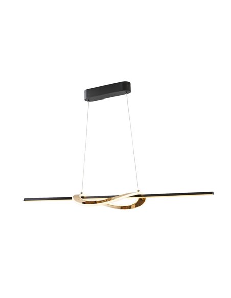 Plafonnier LED ENORA, hauteur réglable, 39 W, 2700-5000 K, 3900 lm, IP20, noir/or