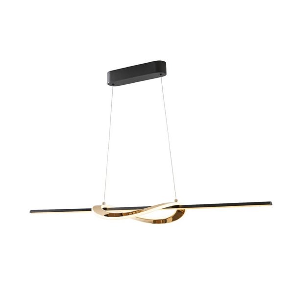 Lámpara de techo LED ENORA, altura regulable, 39W 2700-5000K 3.900Lm IP20 Negro/dorado