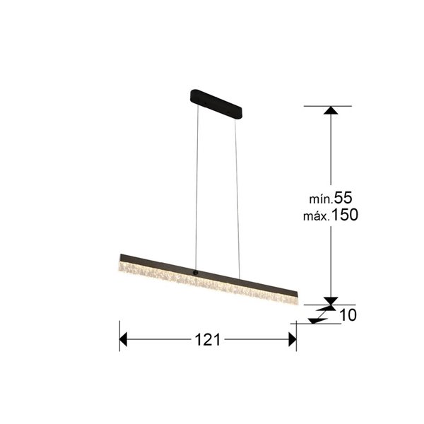 Luminária de teto LED IXIAS, design linear, 24W, 1600lm, dimerizável 2700-5000K, IP20, preta